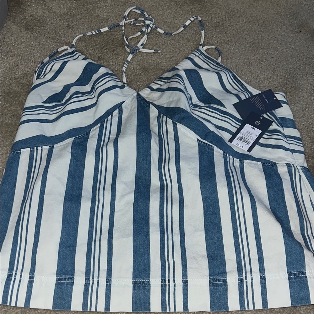 NWT! Striped Blue and White Women's Top